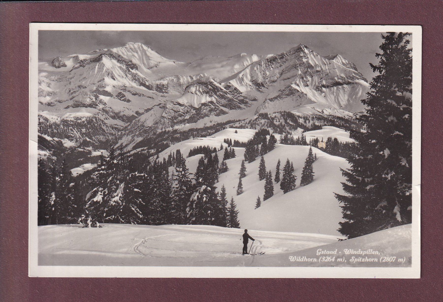 Ansichtskarten: GSTAAD - Windspillen - Wildhorn - 1933 // Falte // – Gebraucht aus Pully von nicecards