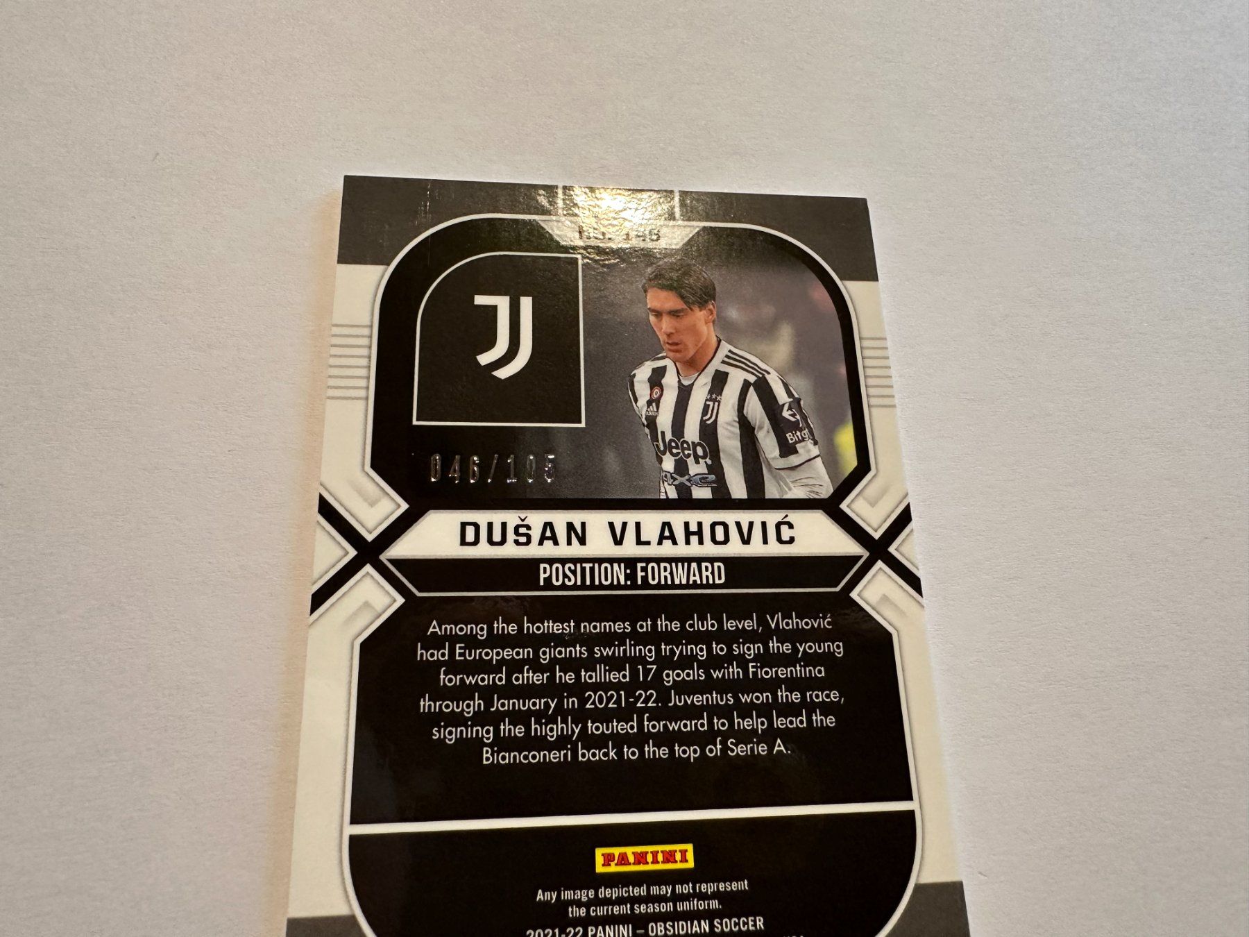 Panini Sammelbilder & Trading cards: Dusan Vlahovic 2021 Panini Obsidian 046/105 – Gebraucht aus Hagendorn von Pokecollectorch 3
