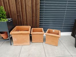 3 hochwertige Terracotta Toscana Manetti Töpfe Made in Italy