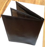Brieftasche aus feinem Leder, gefüttert, dunkelbraun
