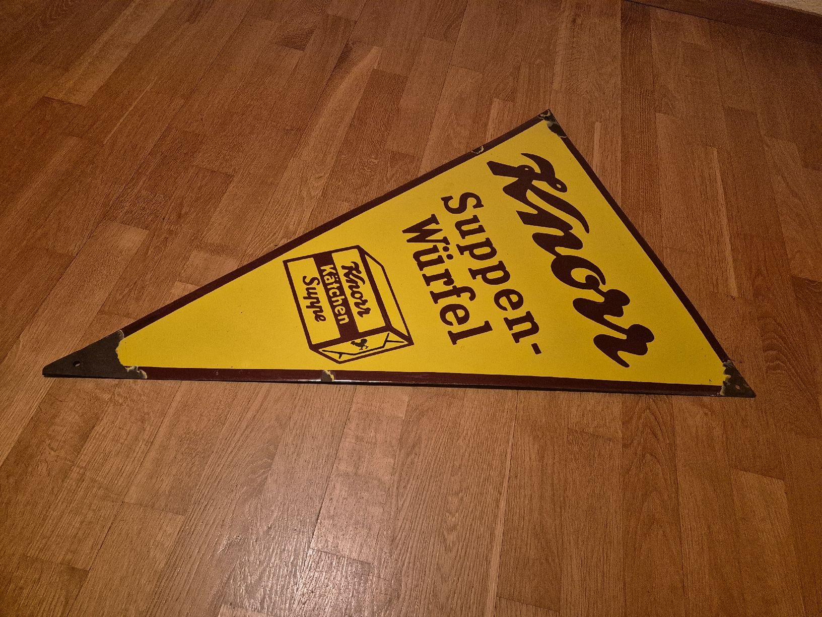 Knorr Insegne: Emailschild Knorr Suppen - Würfel – Usato da Hitzkirch venduto da VintageForst 1