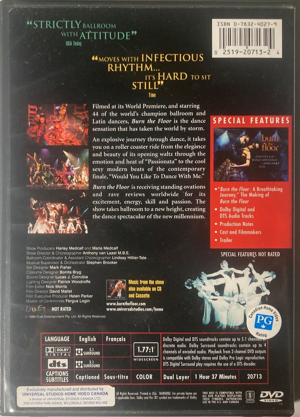Tutti i DVDs: BURN THE FLOOR - (A REVOLUTIONARY DANCE EXTRAVAGANZA!) – Usato da Poliez-Pittet venduto da Newtown-Records 1