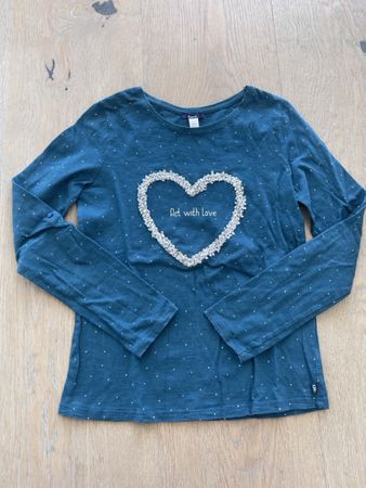 Okäidi Mädchen Shirt, Gr. 152, Langarm, Herz Applikation