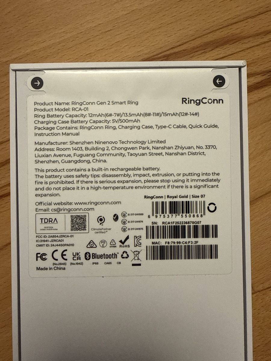 Oura Anelli: RingConn Gen 2 Smart Ring RCA-01 Royal Gold Grösse 07 – Nuovo e nell'imballaggio originale da Zürich venduto da Ginaa 3