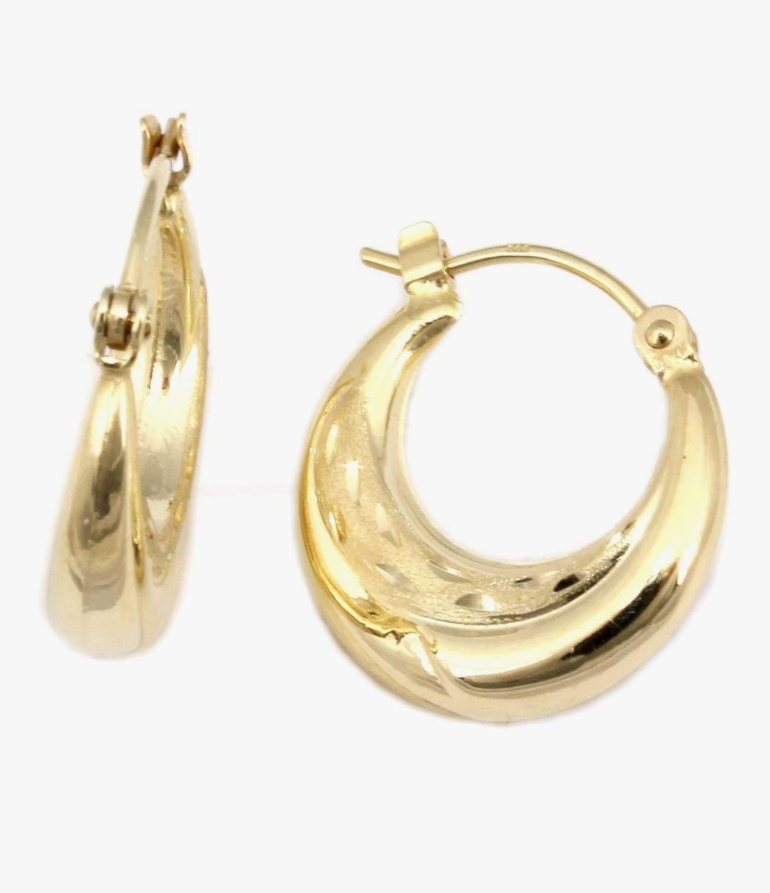 Ohrringe & -stecker: Creolen echt Gold 333 teilmattiert – Neu und originalverpackt aus Hemmental von Zirconwelt 1