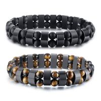 Herren Armband Hematit, Tigerauge