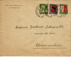 Brief, Courtemaiche - nach  Frankreich 1921