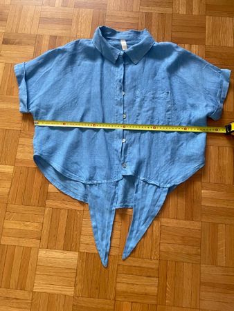 Leichtes blaues Leinen-Oberteil