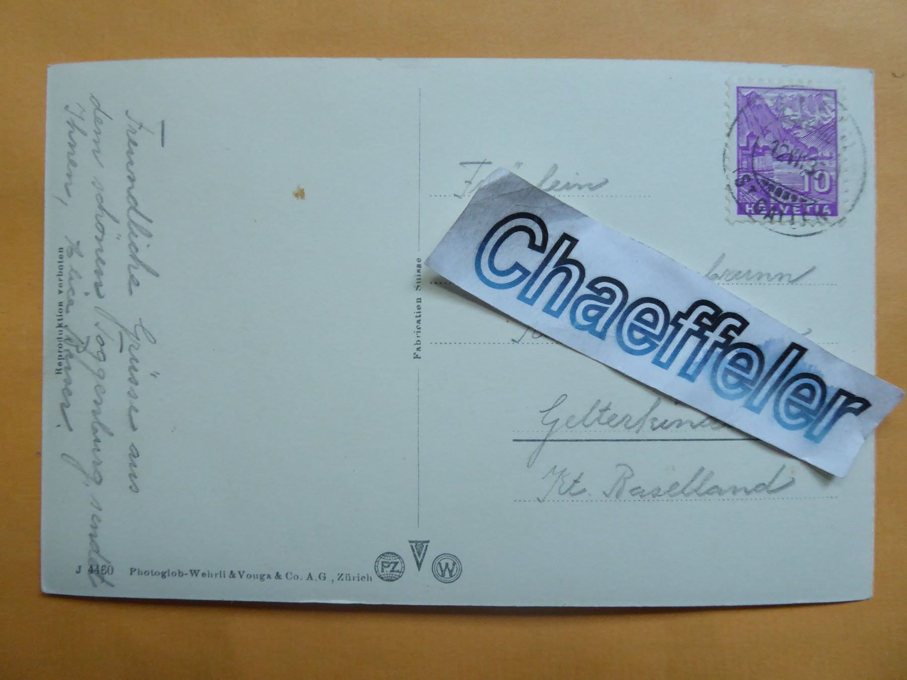 Ansichtskarten: 1935  Säntisalpen – Gebraucht aus Zürich von Chaeffeler 1