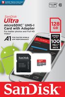 SanDisk Ultra microSDXC, 128 GB, 100 MB/
