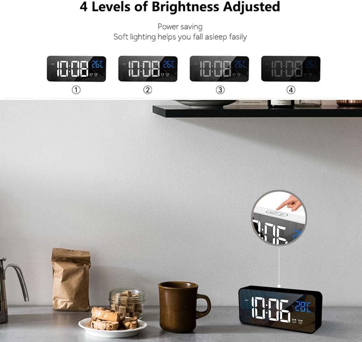 Sveglie: Digital LED-Display Wanduhr Wecker – Nuovo e nell'imballaggio originale da Châtelaine venduto da topshop.switzerland 5