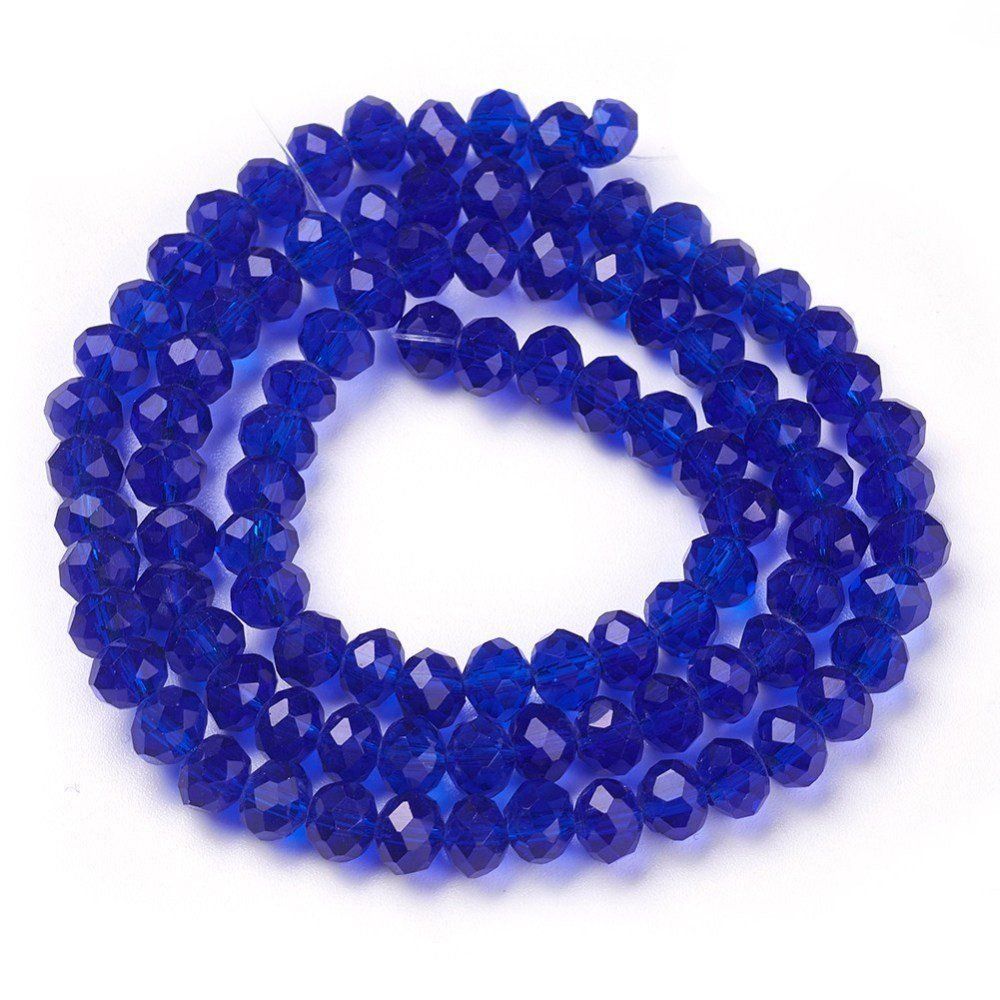 Perle (finte): 10 Rondellen facettiert dunkelblau 6x4mm – Nuovo (secondo la descrizione) da Alpnachstad venduto da perlengaby 1