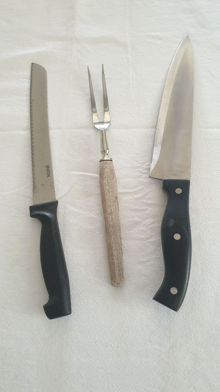 Messer: 3er-Set Küchenmesser, INOX, rostfreier Stahl – Gebraucht aus Biel/Bienne von Bormida70