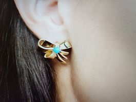 Ohrringe Silber vergolded + Ring Set neu