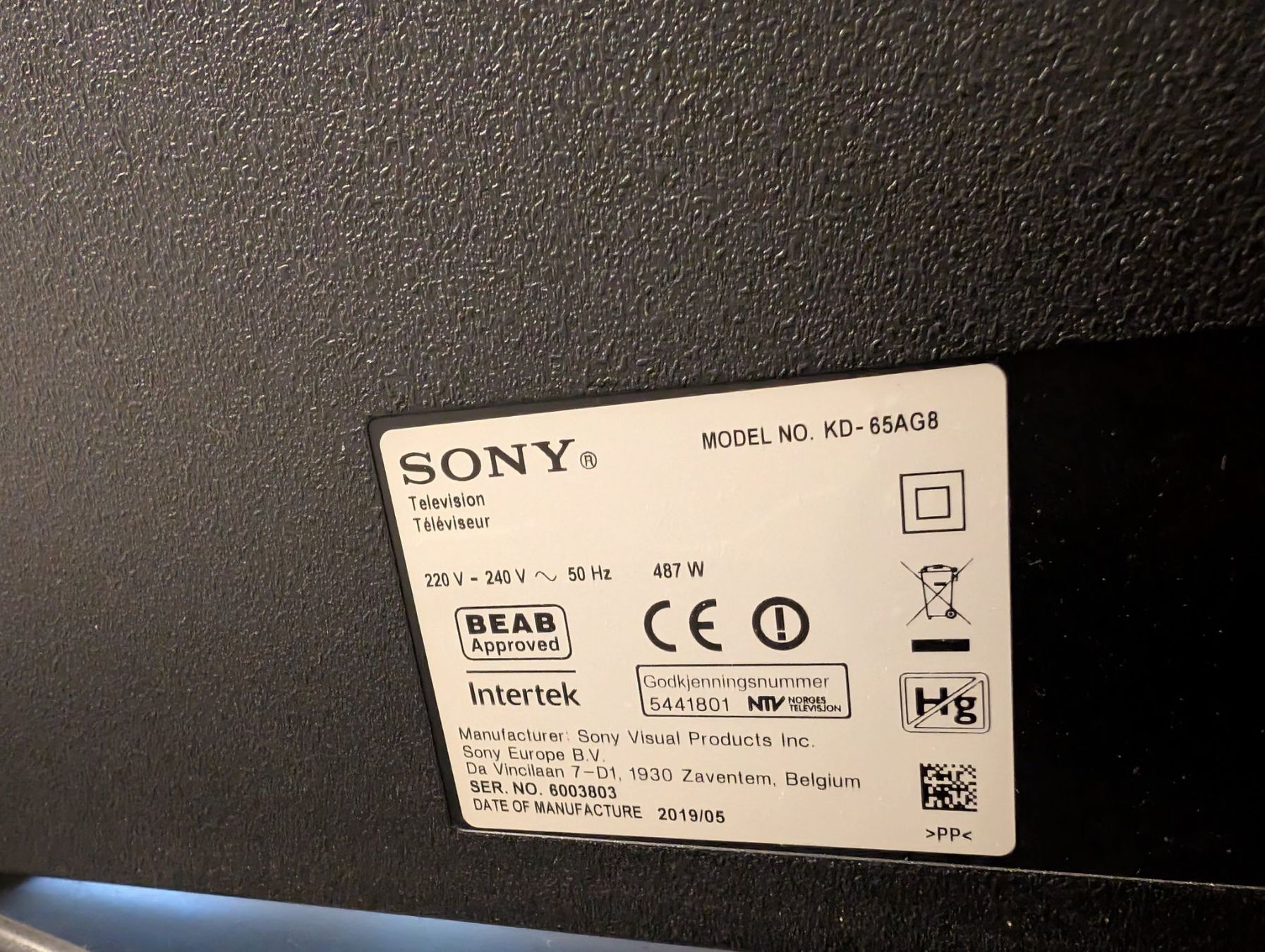 Sony Televisori: Sony TV KD-65AG8 – Usato da Bern venduto da Mrkenny 1
