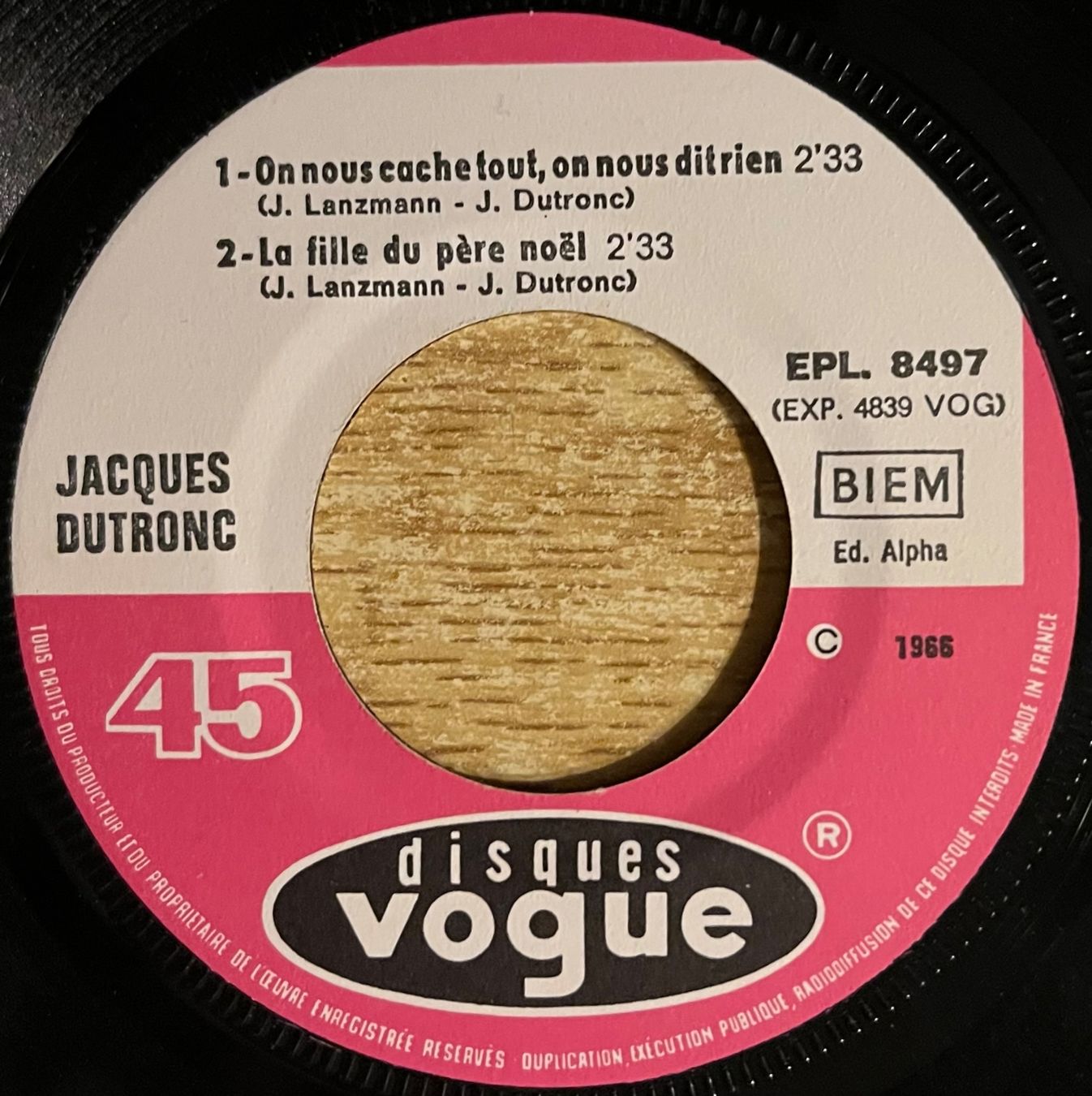 Dischi in vinile: JACQUES DUTRONC - LES PLAY BOYS – Usato da Bussigny venduto da vinyl-pas-cher 3