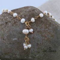 Perlen Kette 925 Silber gelbvergoldet