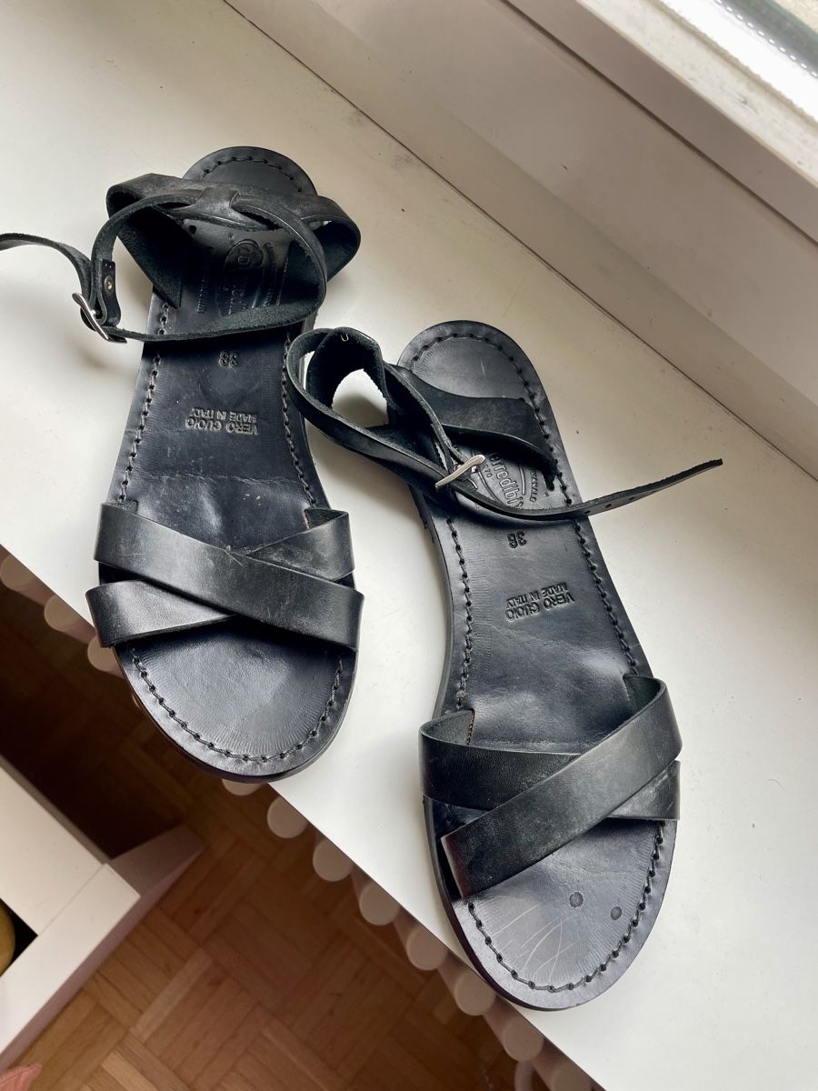 Scarpe da uomo: Echtleder Sandalen, schwarz, Grösse 38 – Usato da Zürich venduto da Carlajimena 1