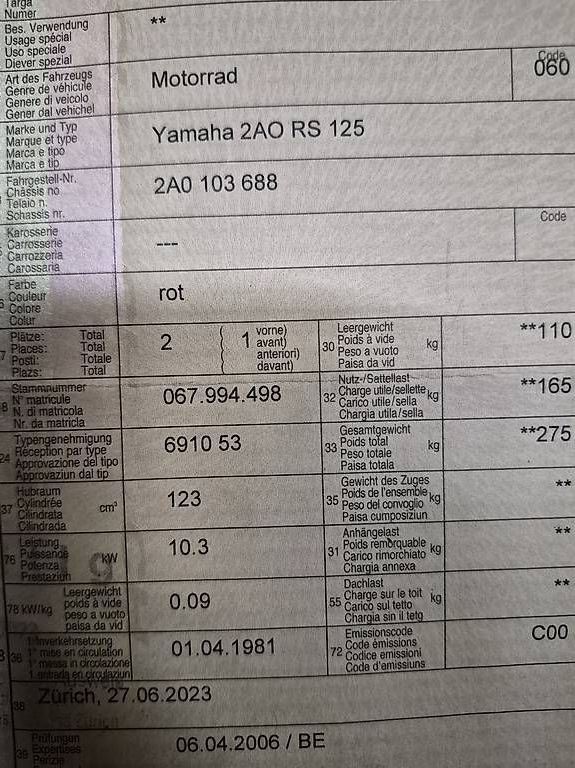 Yamaha Strasse: Yamaha Rs 125 2takt – Gebraucht aus Dättlikon von man_ct9m 4