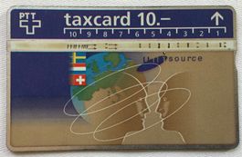 Taxkarte PTT Unisource  , 10.-Fr. gelaufen