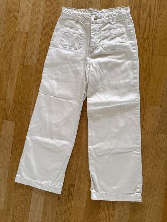 Pantalon matière jean blanc cassé taille 34-36