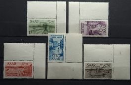Saarland Mi-Nr.255-259 Postfrisch Zwischensteg Eckrand