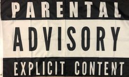 Fahne Parental Advisory Explicit Content Zensur Eminem Dre