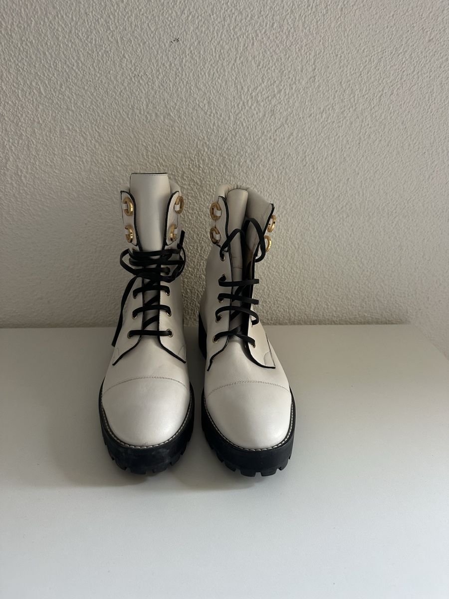 Scarpe da donna: Stuart Weitzman Boots white lace-up leather – Nuovo (secondo la descrizione) da Zürich venduto da Sarakatharinah 1