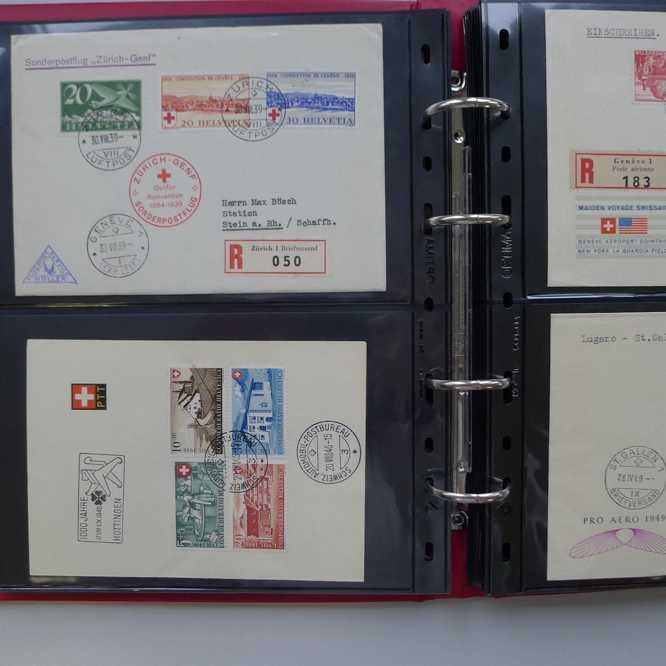 Tutti i francobolli: 1924-1978, TOP-Sammlung Briefe mit 57 Flugbriefe+ FDC's etc. – Usato da Sursee venduto da Luzernerraute 7
