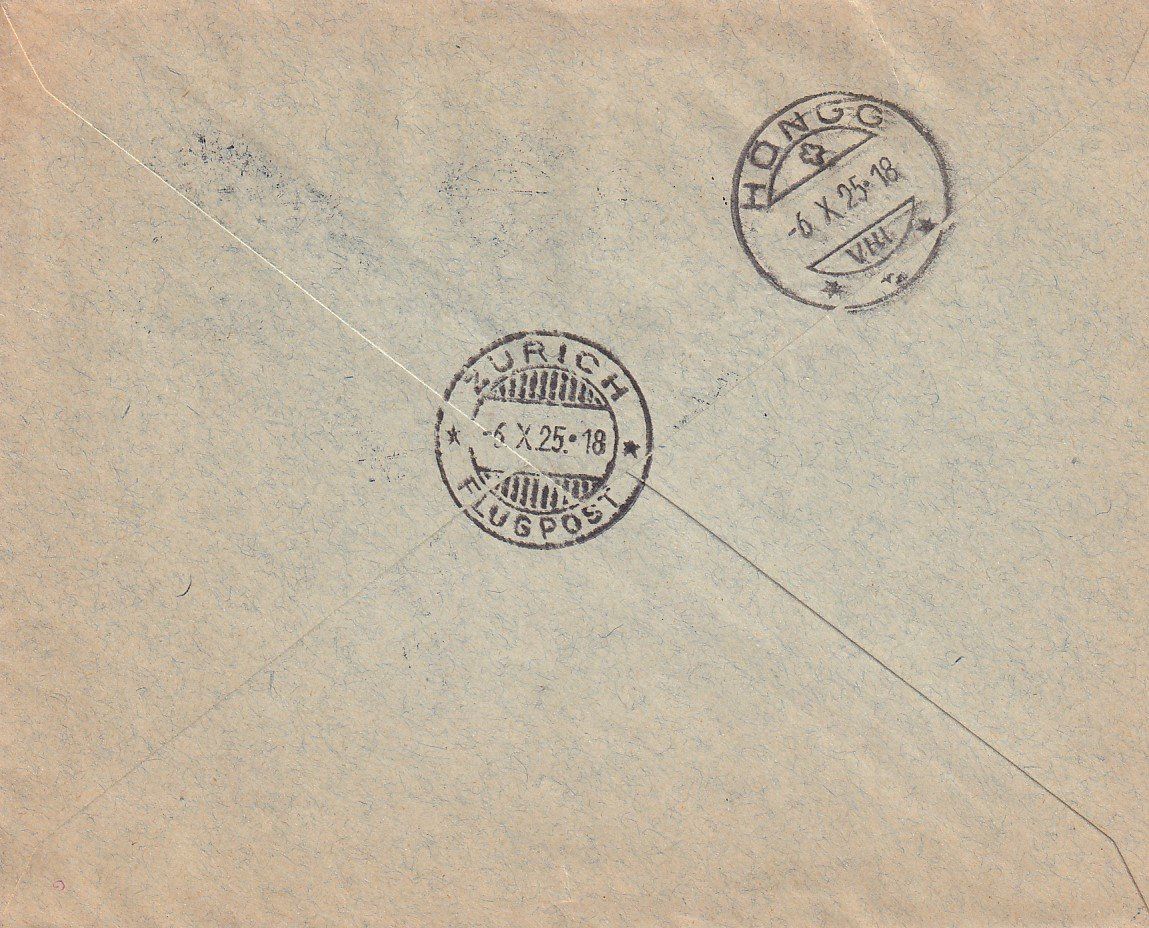 Tutti i francobolli: Luftpost-Brief Basel - Zürich 1925 – Usato da Baar venduto da Asmara111 1