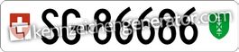 Kontrollschild SG 86686 (Auto)
