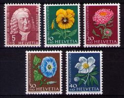 1958_J173-J177_PRO JUVENTUTE BLUMEN_Komplette Serie ! **