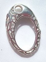 Karabienerverschluss, oval, Silber 925