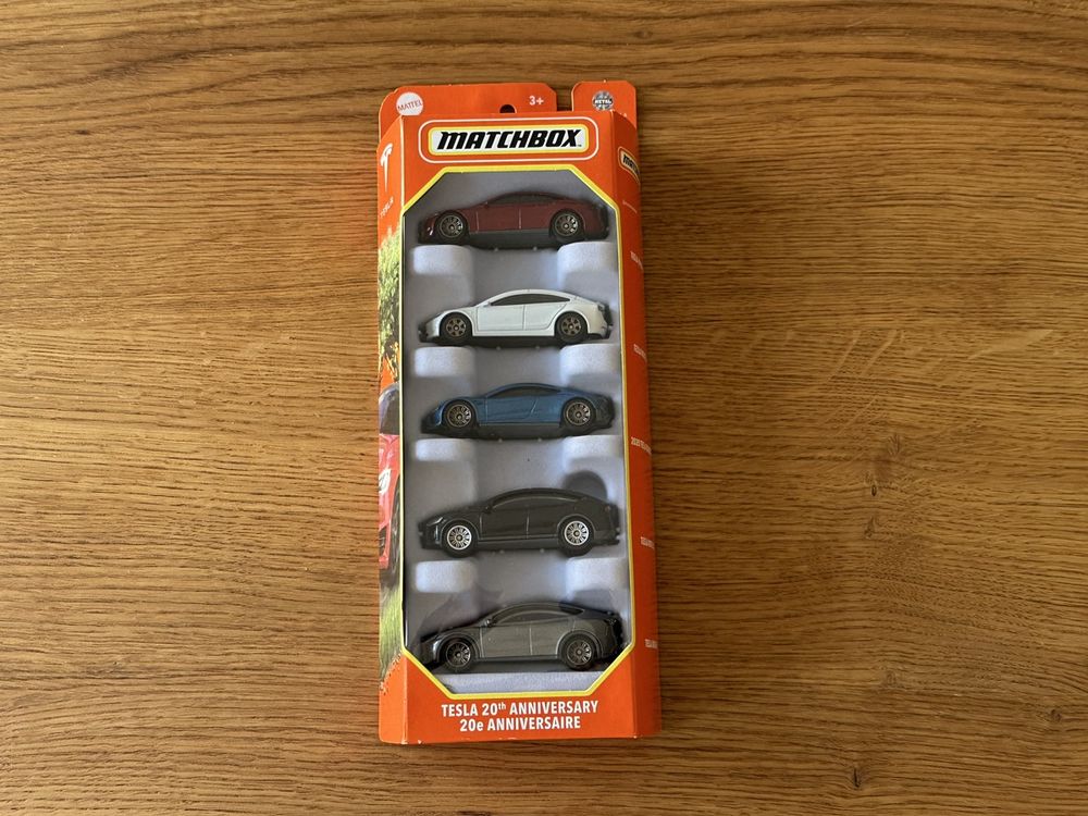 Pack Matchbox Tesla 20th Anniversary 5 Voitures - Édition 2024 - Boîte Neuve Non Ouverte (VHTF)
