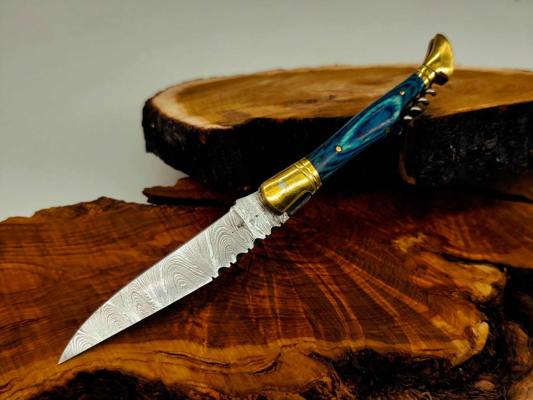Accessori: Laguiole Damast Messer Klappmesser echtes Damastmesser – Nuovo e nell'imballaggio originale da Arlesheim venduto da Premius_1 1