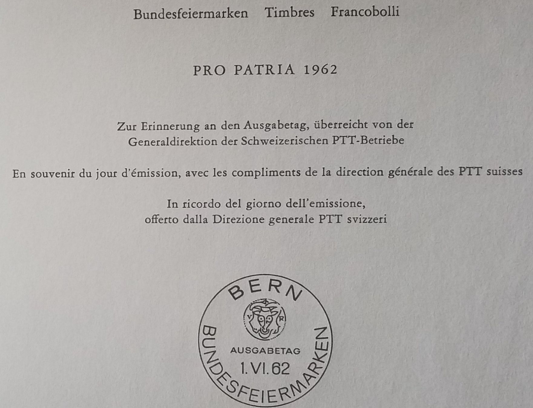 Alle Briefmarken: 1962, Geschenkheft Pro Patria ET, im 4-Block 45.-++ – Neu (gemäss Beschreibung) aus Baden von Eggi 1