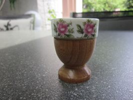 Vintage Nevco Japan Eierbecher Porzellan & Holz , 1940/50er