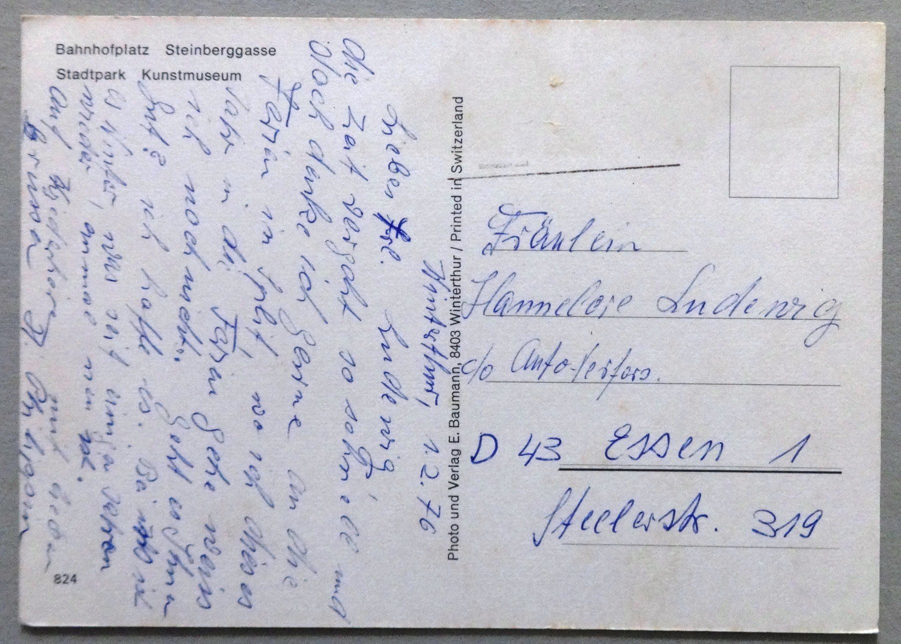 Cartes postales: Winterthur – Défectueux à Fétigny par Billy2miny 1