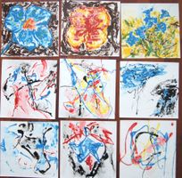 50 Informel Gemälde auf Papier: Farbiger