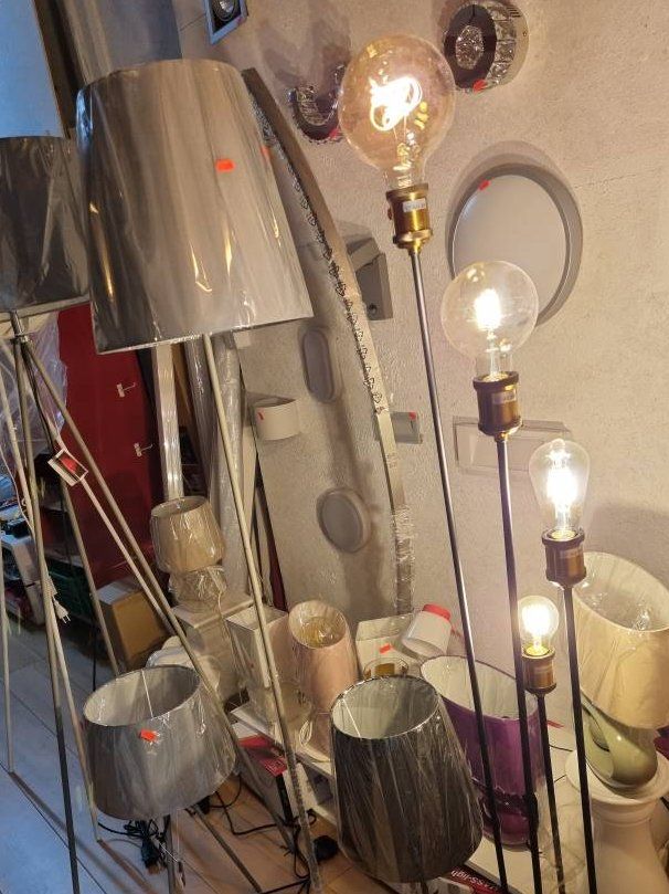 Lampade: ERMES SET STEHLAMPE + TISCHLAMPE GRAU – Nuovo e nell'imballaggio originale da Altendorf venduto da Anddus-light 1