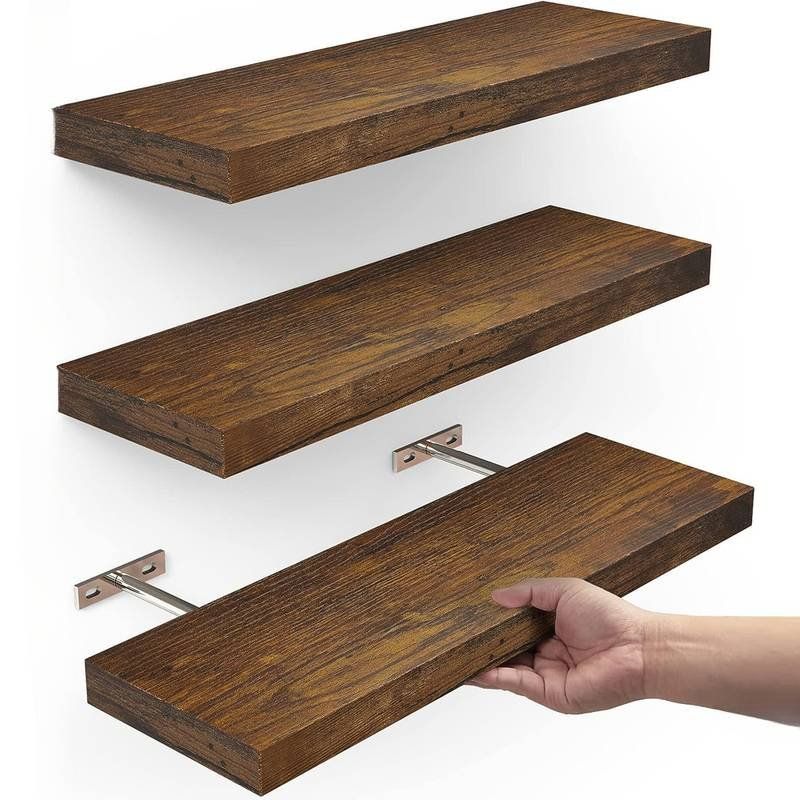 Regale: FLOATING SHELF    NUSSBAUM - OPTIK     SCHWEBENDES WANDREGAL – Gebraucht aus Romanshorn von