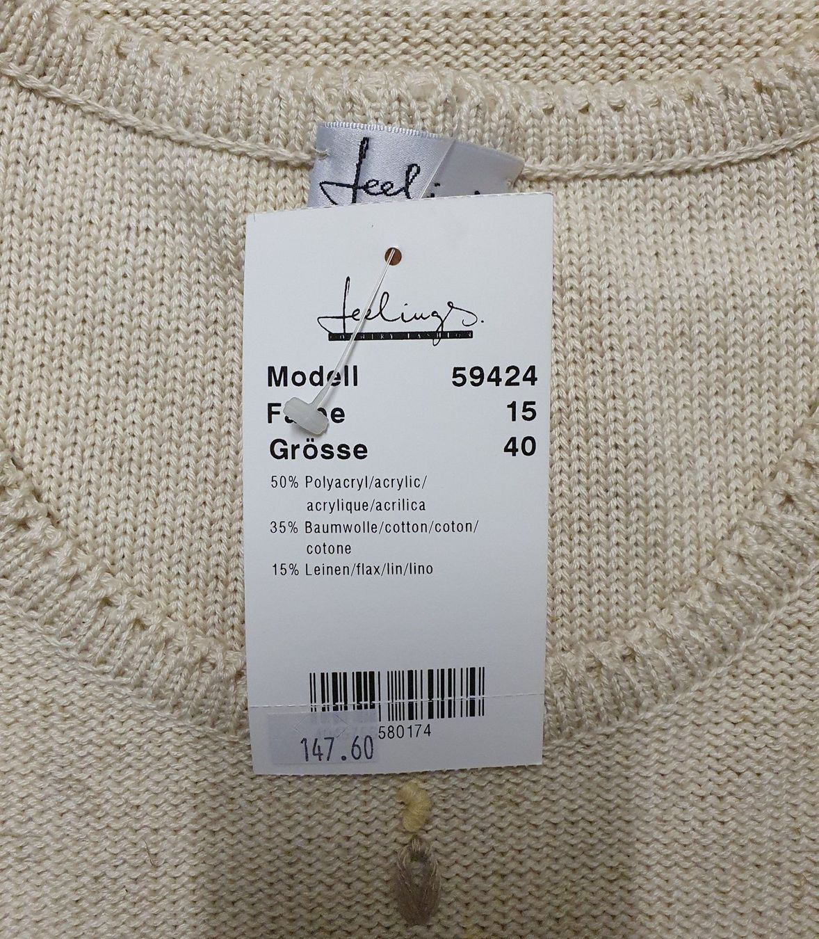 Gilet & Giacche senza maniche: Neu: "Feelings" /  Pullunder Gr. 40 / Baumwolle - Leinen – Nuovo (secondo la descrizione) da Muri AG venduto da Edlerweiss 7