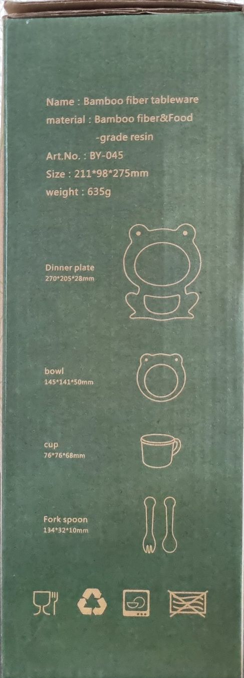 Set di piatti: KINDER GESCHIRR-SET Eco Bamboo "FROGY" – Nuovo e nell'imballaggio originale da Stäfa venduto da BURG23 2