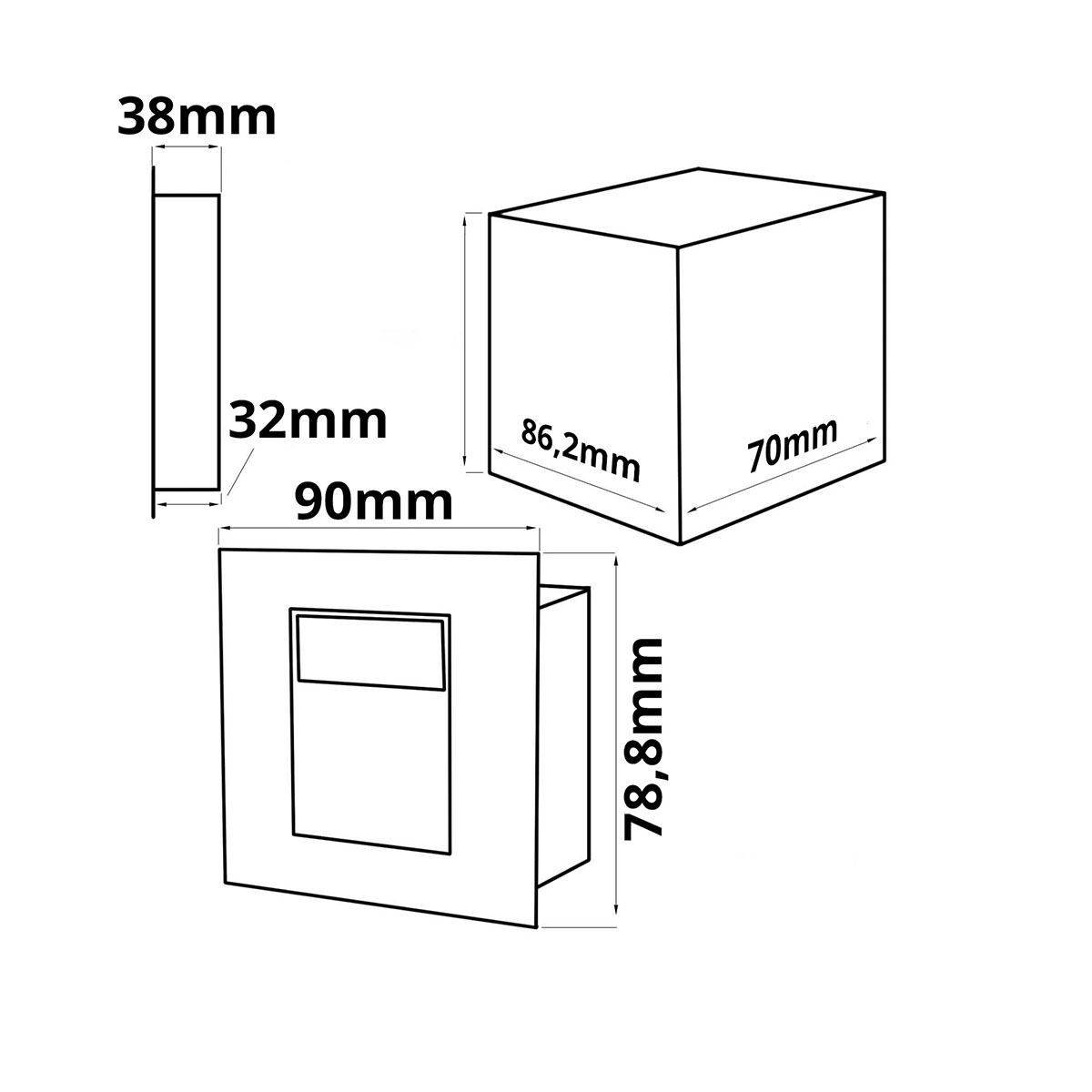 Lampade: LED Einbauleuchte, IP44, 9 cm x 8 cm – Nuovo (secondo la descrizione) da Kreuzlingen venduto da Smart-Light 1
