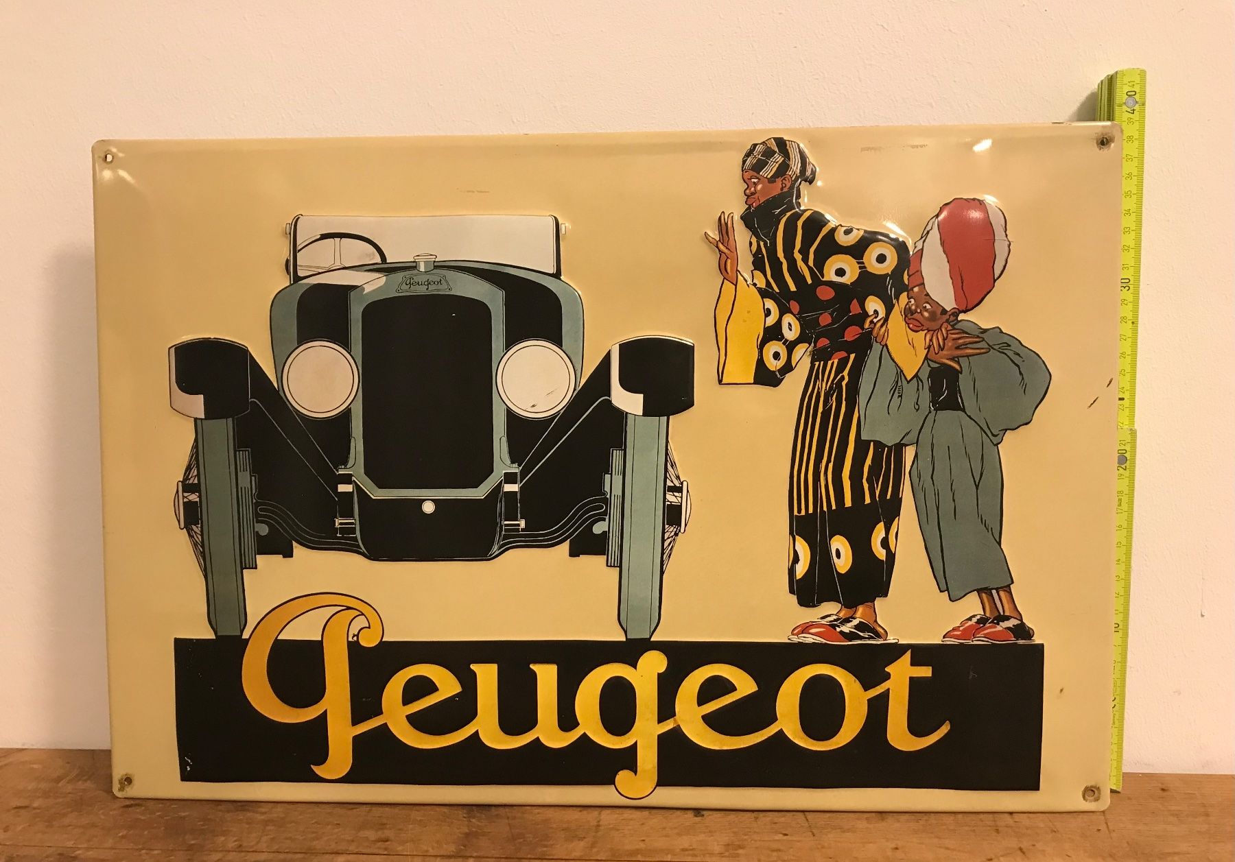 Ecriteaux: Peugeot Emaille-Werbeschild, Oldtimer, Vintage – D'occasion à Basel par nostanz 1