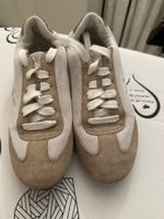 Navyboot Sneaker beige braun Textil Wildleder guter Zustand