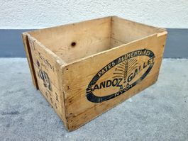 alte Holzkiste Kiste SANDOZ-GALLET NYON PATES ALIMENTAIRES