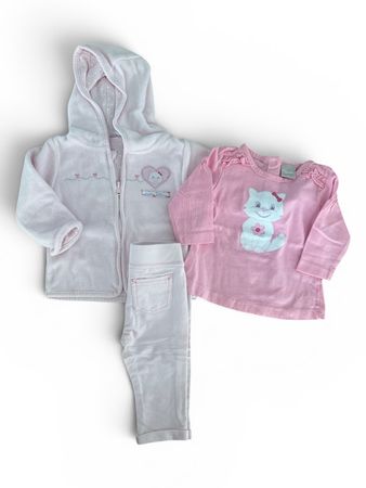 Baby-Mädchen Bekleidungs-Set, Rosa, Gr. 62, Katzenmotiv, ...