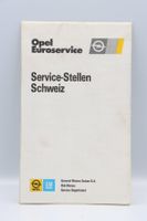Opel Service-Stellen Schweiz Prospekt 1986