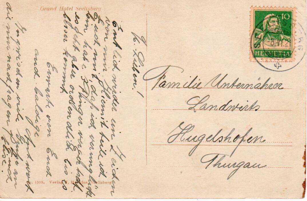 Cartoline postali: Grand Hotel Seelisberg – Usato da Wolhusen venduto da Curver9 1